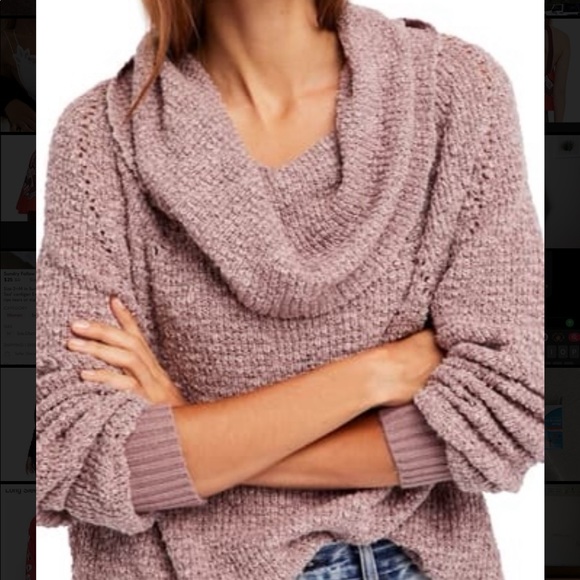 Free People Sweaters - Free People By Your Side Sweater in Muave Small